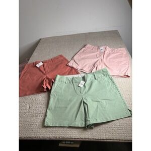 Loft  Shorts with  Lot Of 3 in Pink, Green, Coral All Size 4 All NWT